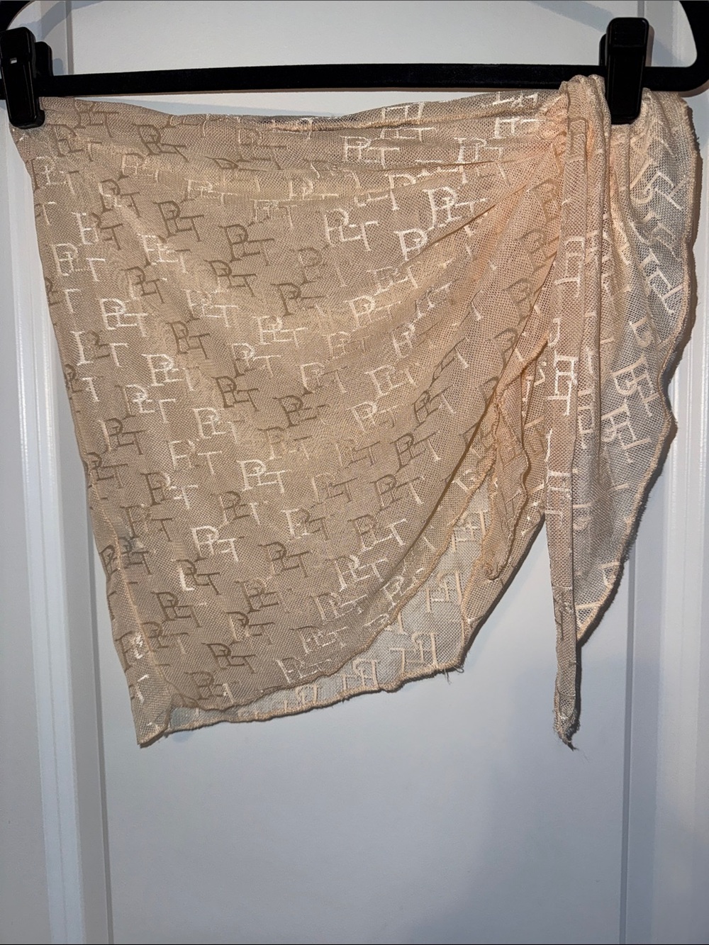 PRETTYLITTLETHING SHEER TIE WRAP SKIRT SIZE SMALL